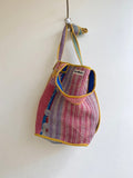 Reversible Xoti II Tote Bag in Colors Blush, Lavender, & Purple, Green - Made X Hudson