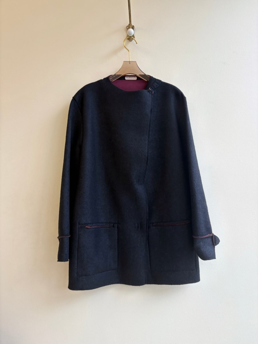 Black & Burgundy | Reversible Over Coat w/ Pockets - Made X Hudson