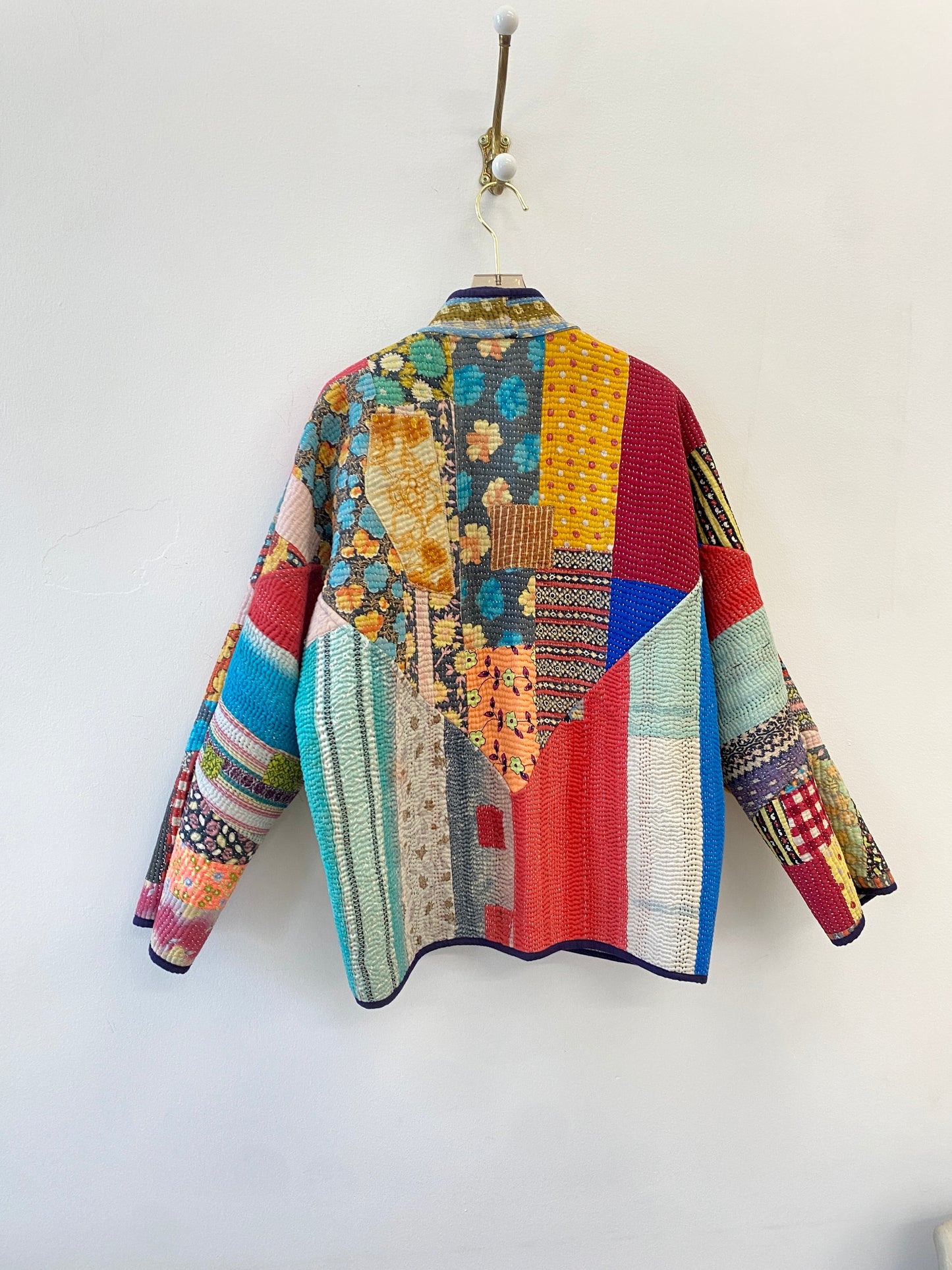 Reversible Ladhiya Quilted Jacket in Colors Teal, Cream, Sage & Blue, Red, Orange, Yellow