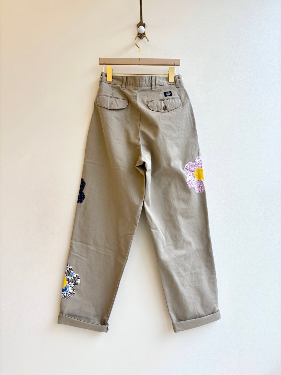 Grandmothers Garden Quilt Blocks Chino Pant | Blue & Lavender Focused (Reworked) - Made X Hudson