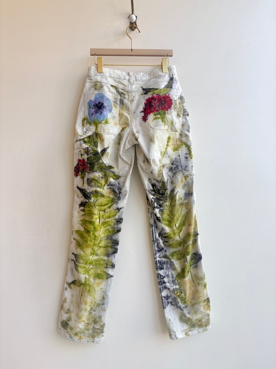 "Brink” Eco Printed Floral Painter Pants | Hand Painted (Reworked) - Made X Hudson