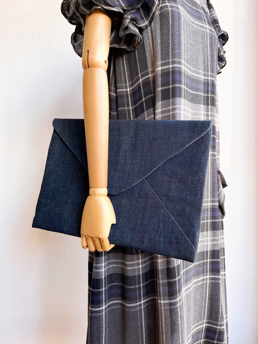Denim Laptop Envelope Clutch - Made X Hudson