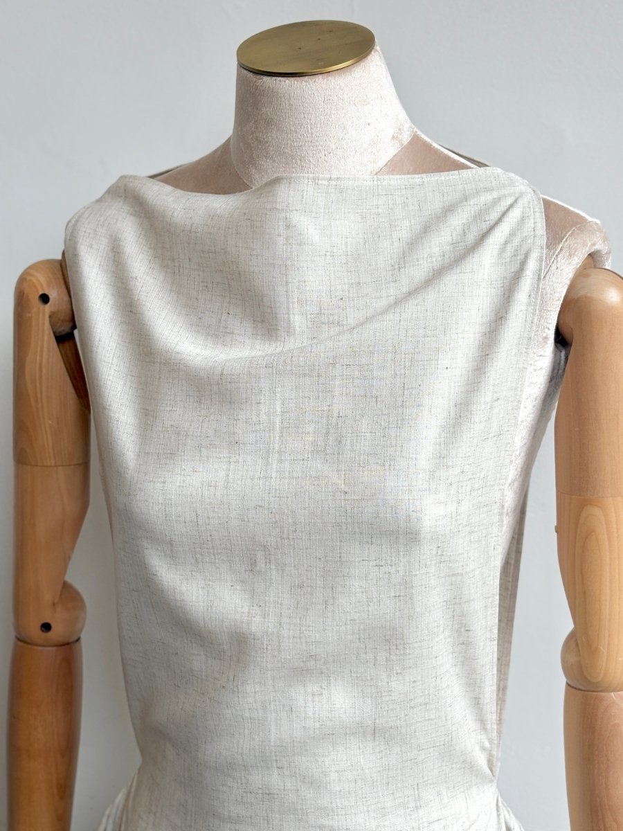 Zero - Waste Dress in Oatmeal Linen - Made X Hudson