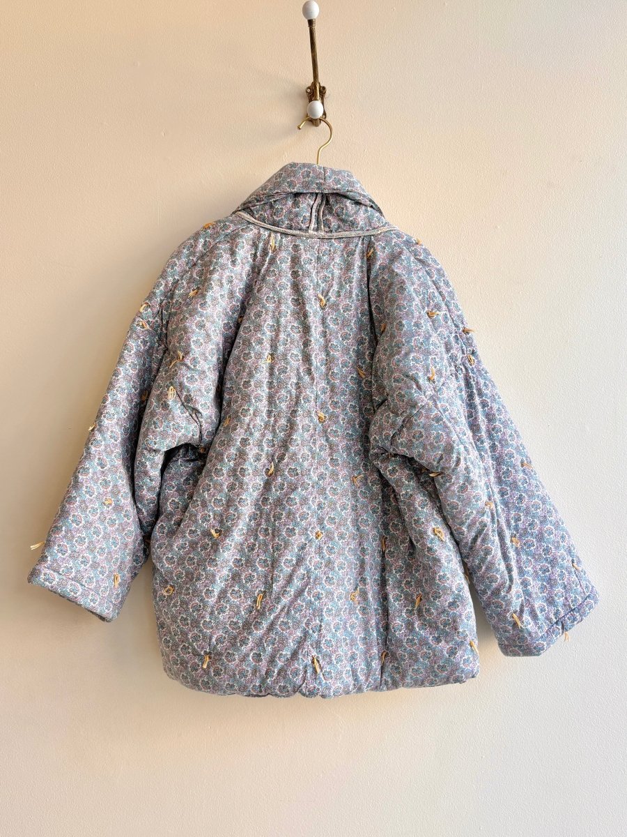 Pale Blue & Pink Quilt Tufted Haori Jacket - Made X Hudson