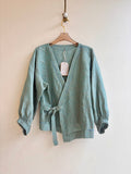 Teal Zero - Waste Single Tie - Front Blouse with Embroidery - Made X Hudson