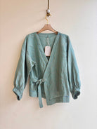 Teal Zero - Waste Single Tie - Front Blouse with Embroidery - Made X Hudson