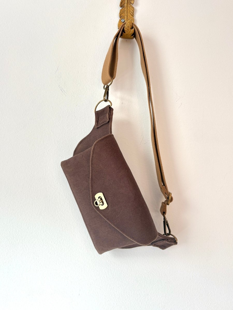 Cross - Body Bag in Peat Canvas - Made X Hudson