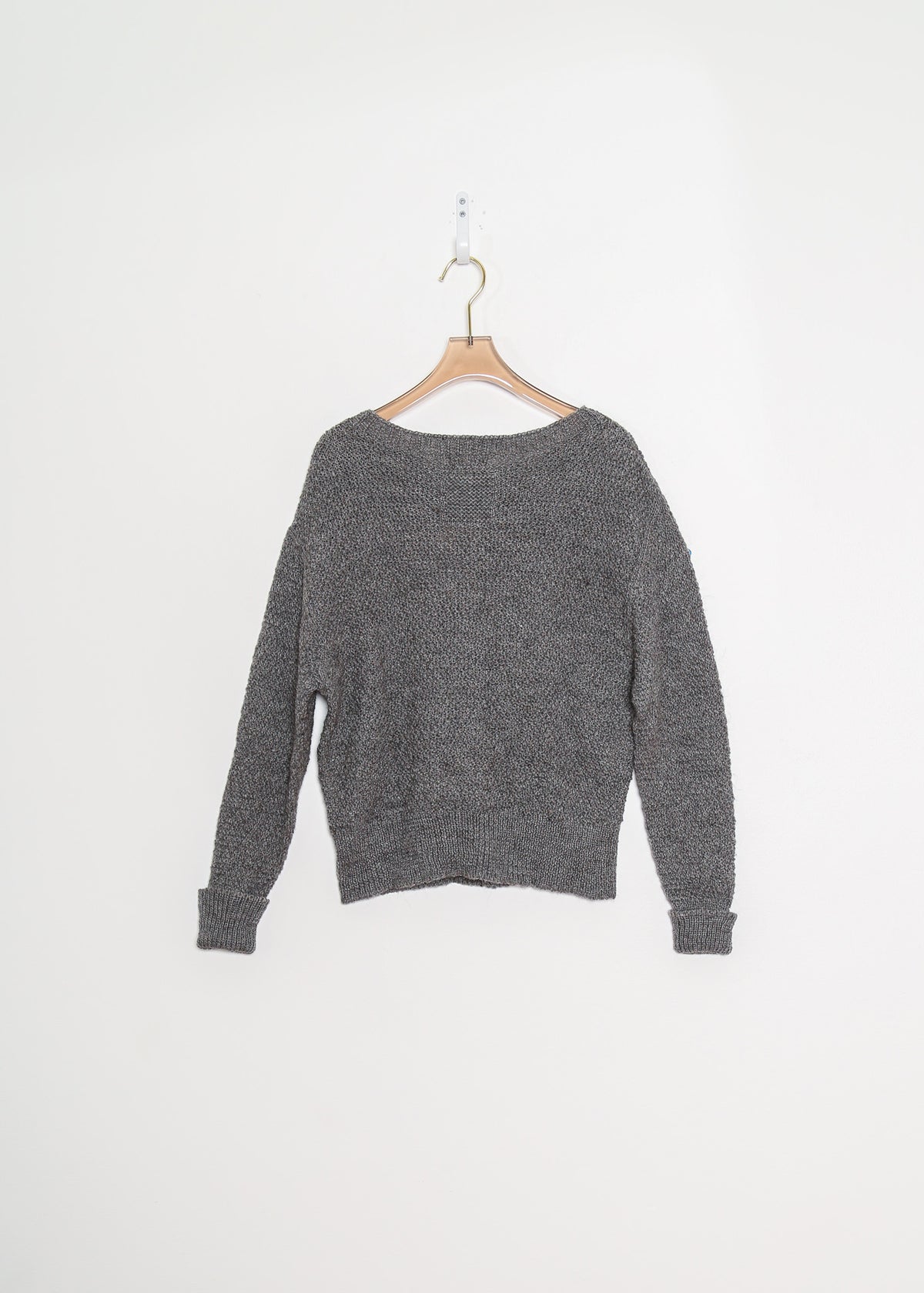 Stone Grey Wool Cardigan Sweater