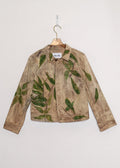 "Juniper" Green Branches Eco-Dyed Denim Jacket (Reworked) - Made X Hudson