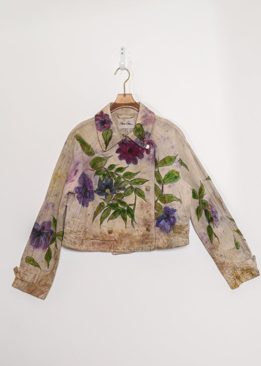 Shimmering Lilac Double Breasted Cropped Denim Jacket (Reworked) - Made X Hudson