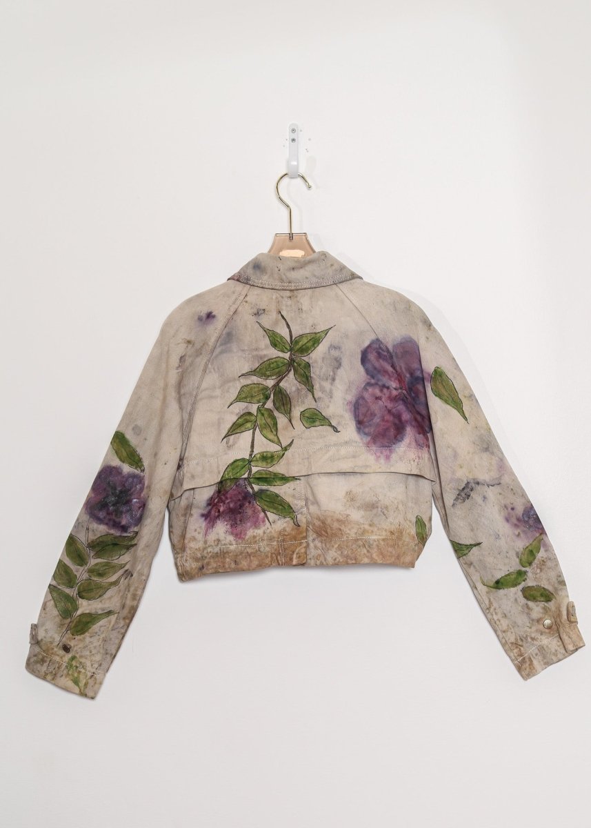 Shimmering Lilac Double Breasted Cropped Denim Jacket (Reworked) - Made X Hudson