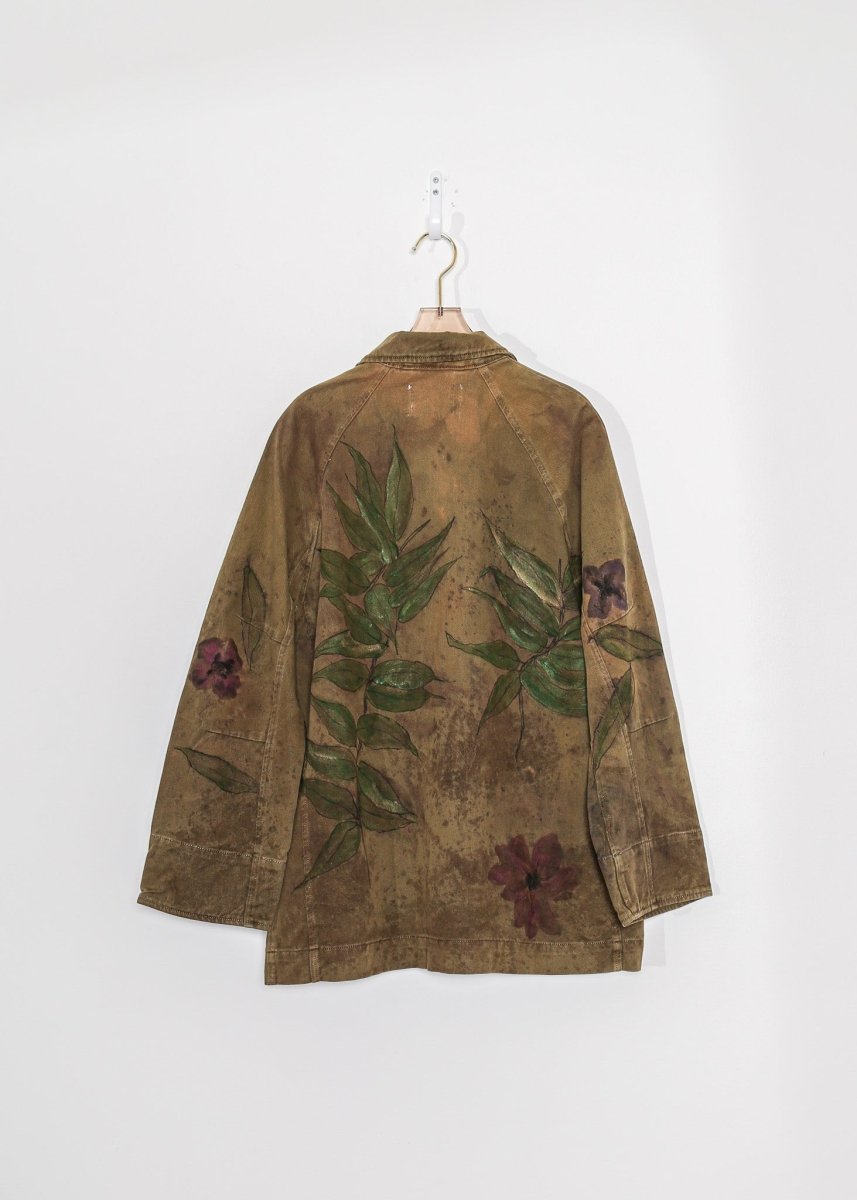 "Nicole" Green Floral Army Jacket (Reworked) - Made X Hudson