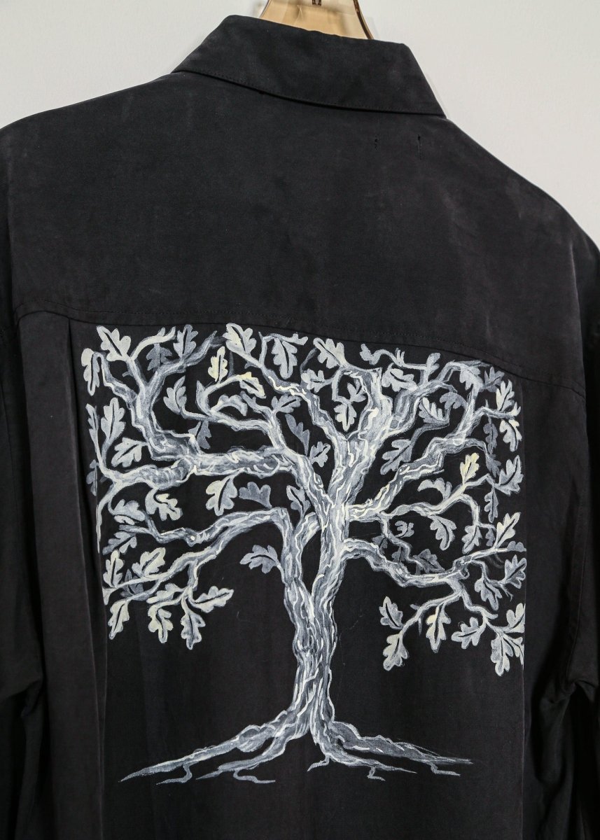 Oak and Stone Carbon Black Silk | Hand Painted (Reworked) - Made X Hudson