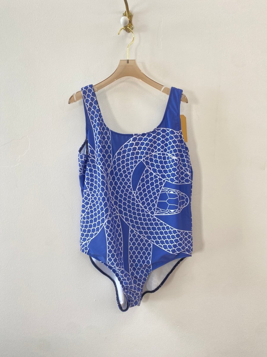 Blue Snake Print One Piece Swimsuit - Made X Hudson