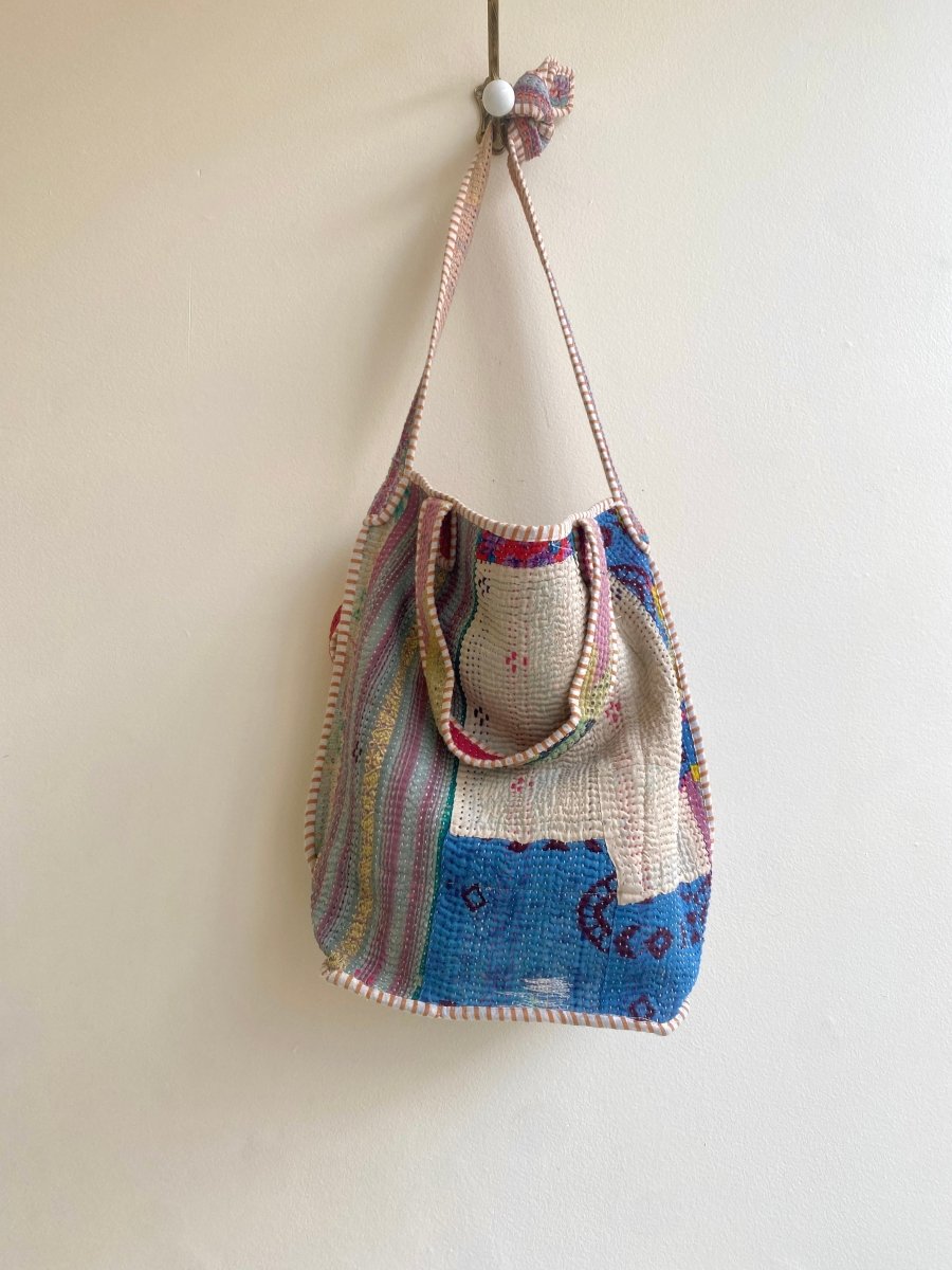 Reversible Xoti II Tote Bag in Colors Sage, Red & Lime, Blush - Made X Hudson