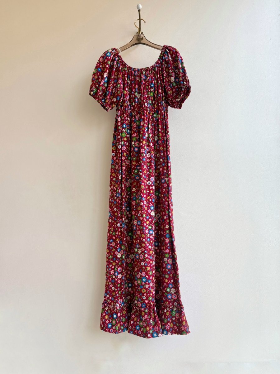 Red Wild Flower Cotton Dress (Vintage) - Made X Hudson