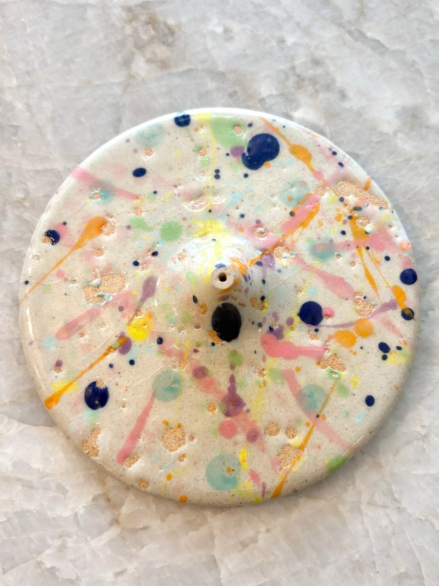 Grey Splattered Incense Holder w/ No Lip - Made X Hudson