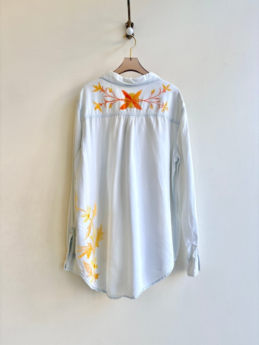 Sun Hex and Floral Button up | Hand Drawn (Reworked) - Made X Hudson