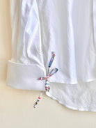White Everyday Button Down with Bow Ties Cuff (Reworked) - Made X Hudson