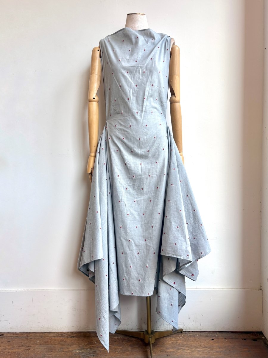 Zero-Waste Dress in Cloud Grey Ruby Pennant - Made X Hudson