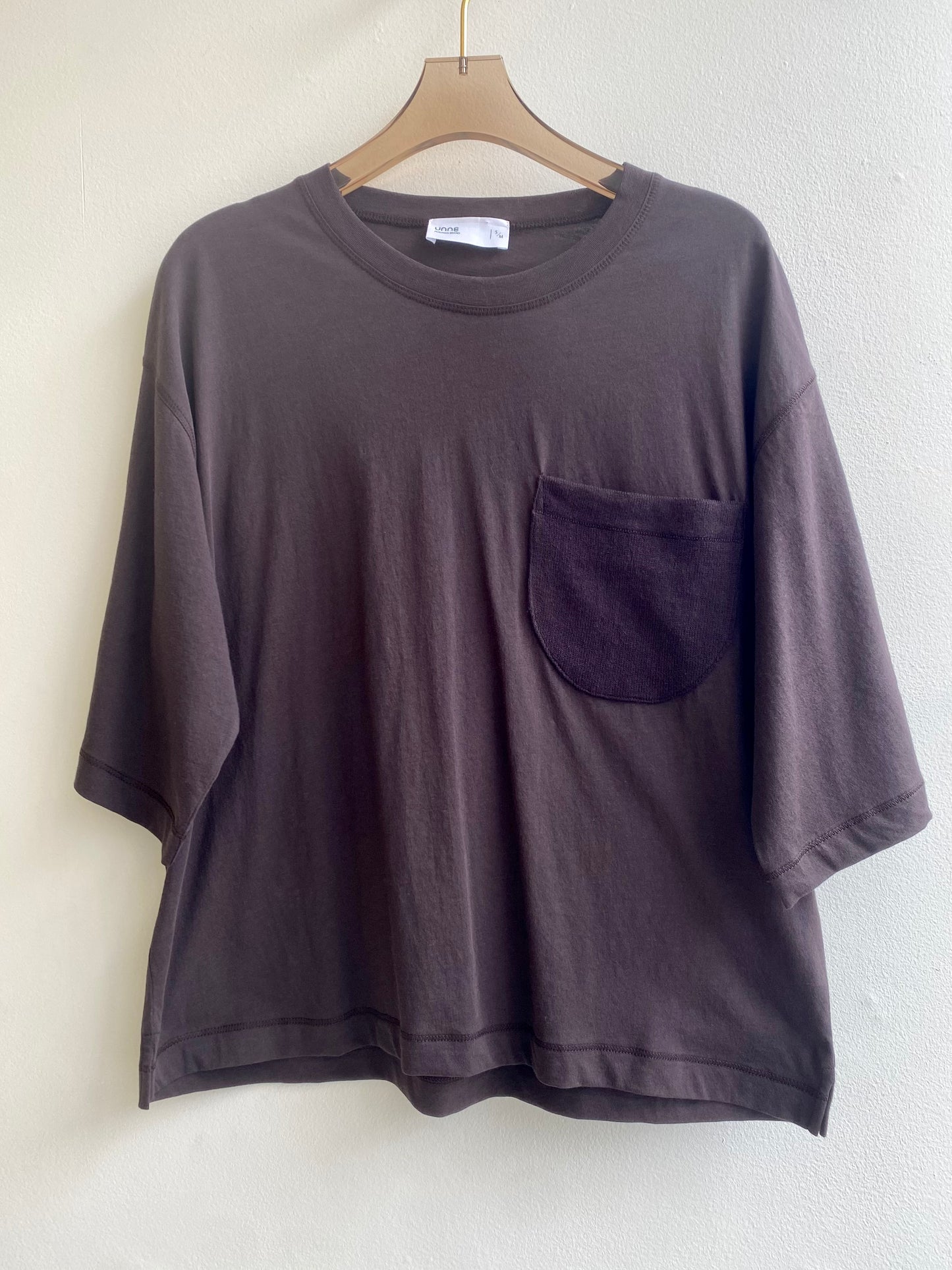 Brown T-Shirt w/ Knit Pocket