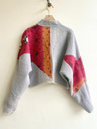 Reversible Kaira Quilted Cropped Jacket in Colors Peach, Latte, Sky Blue, Light Green & Dusty Lavender, Ruby, Tangerine - Made X Hudson