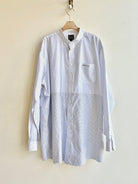 Two - Tone Blue & White Stripe and Grid Button Down (Reworked) - Made X Hudson