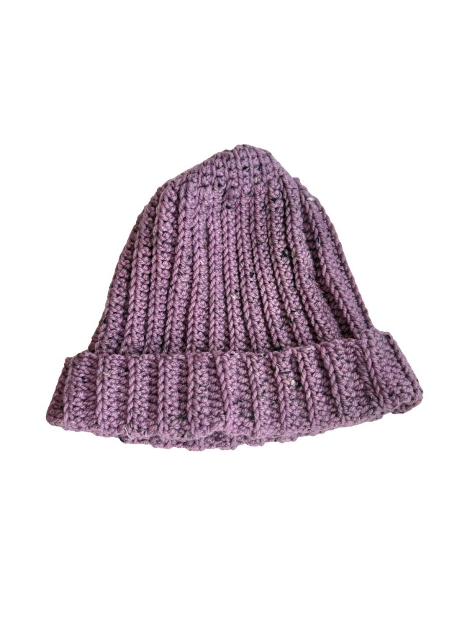 Hand Crochet Beanie in Lavender Tweed - Made X Hudson
