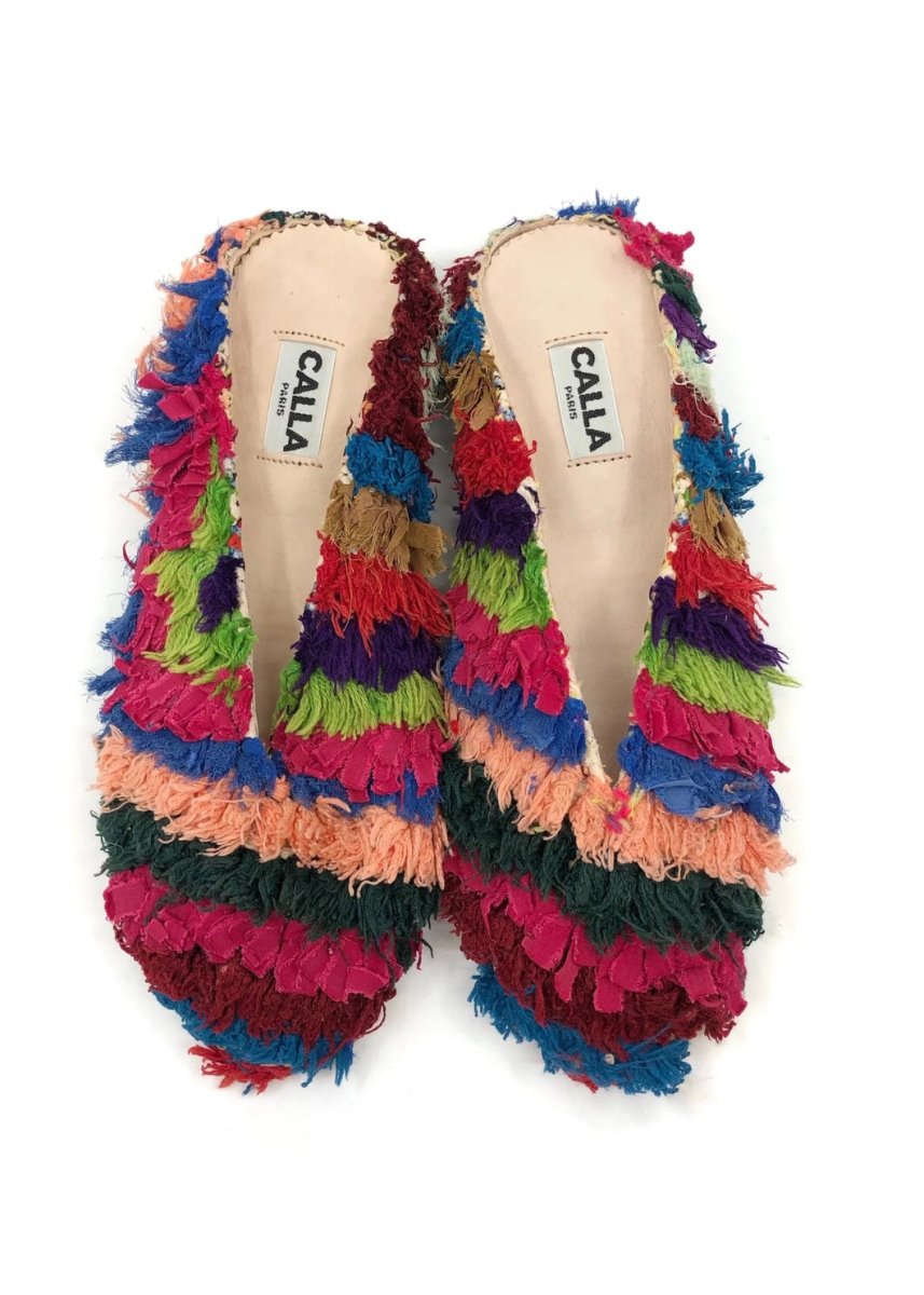 Aili Babouche “Elise” Mules In Colors Forest Green, Burgundy, Salmon, Blue, Lime, Red (Size 42) - Made X Hudson