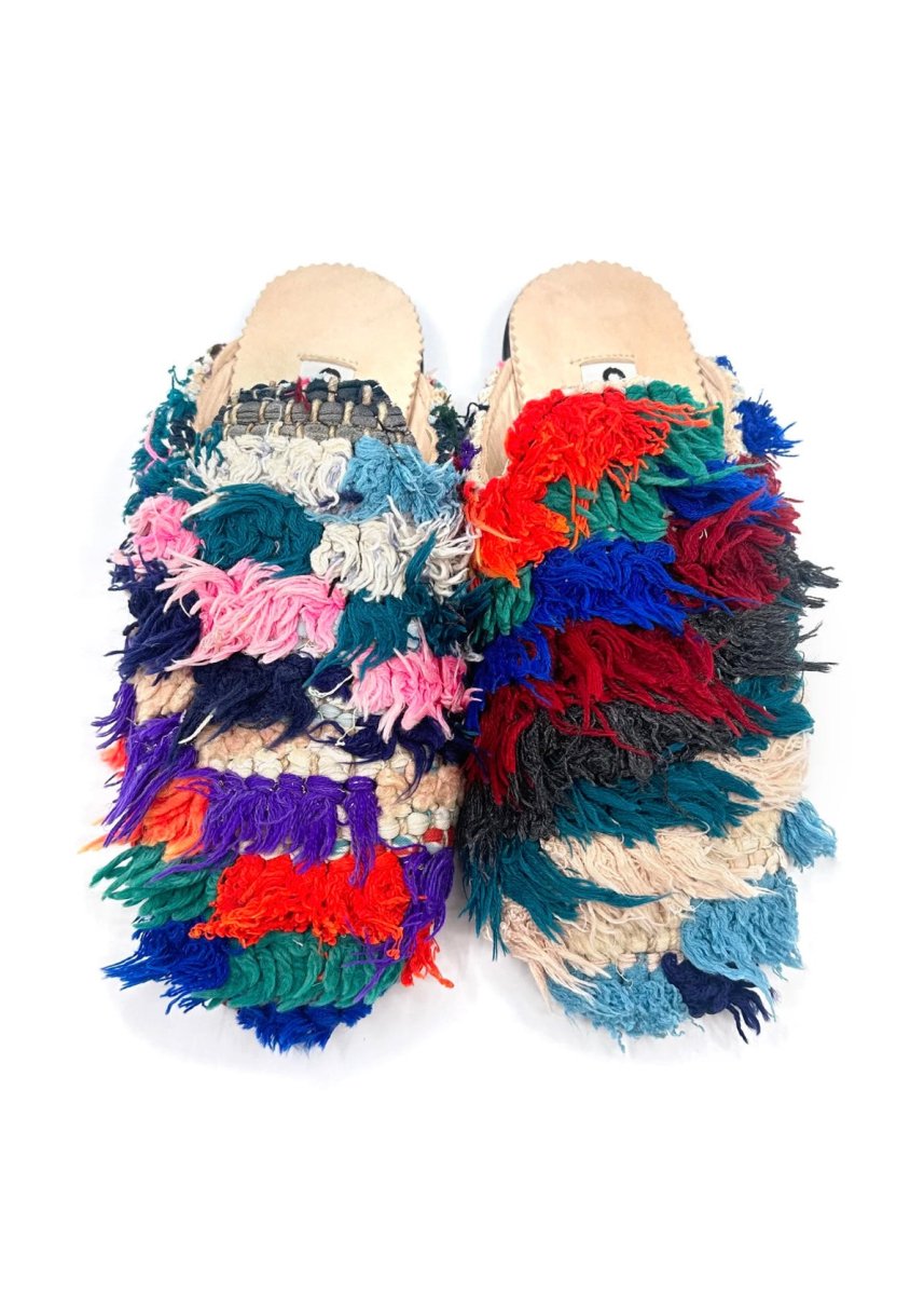 Niki Babouche “Tyler” Flats In Colors Teal, Red, Blue, Pink & Cream (Size 37) - Made X Hudson