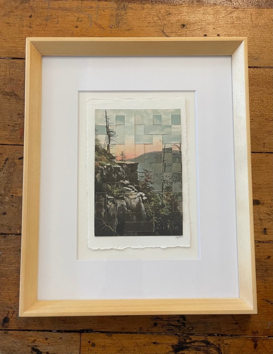 “Sunset Rock, Catskill Mtns” Altered & Recombined Vintage Photo - Postcards Art by Carole Kunstadt - Made X Hudson