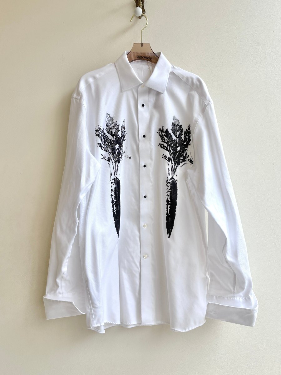 “Elliot” Carrot Print Tuxedo Shirt (Reworked) - Made X Hudson