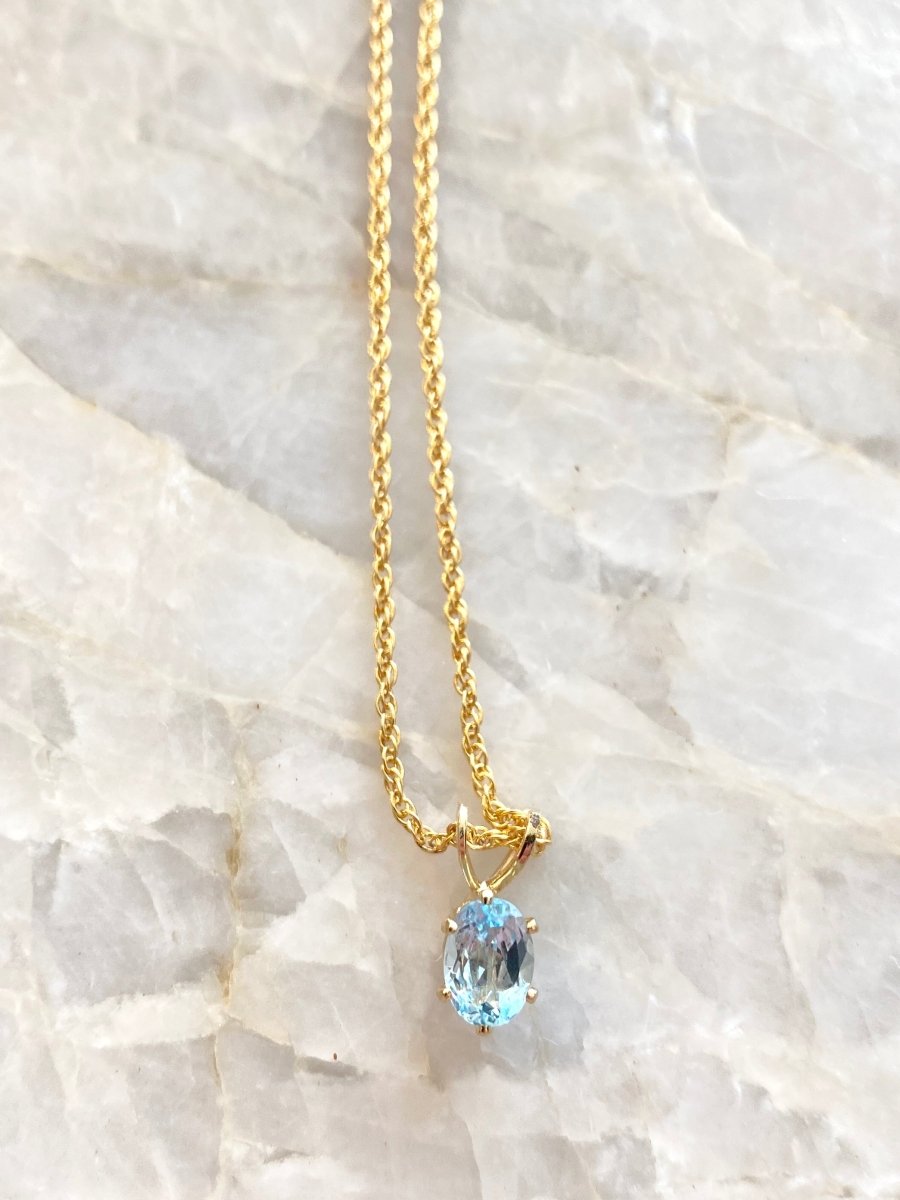 Baby Blue Stone Necklace (Vintage) - Made X Hudson