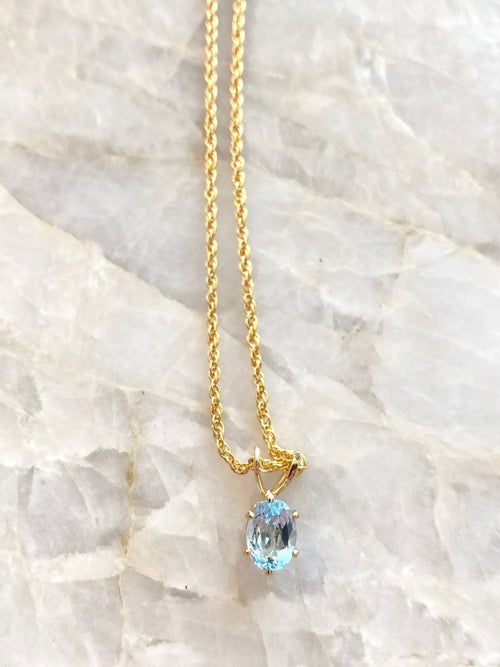 Baby Blue Stone Necklace (Vintage) - Made X Hudson