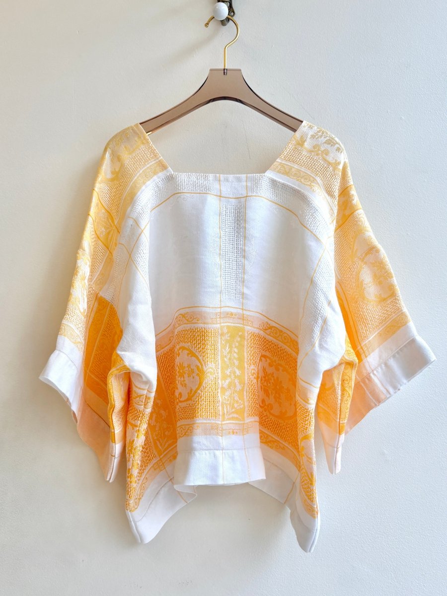 Lily of the Valley Golden Yellow Jacquard with Square Neck | Picnic Top - Made X Hudson