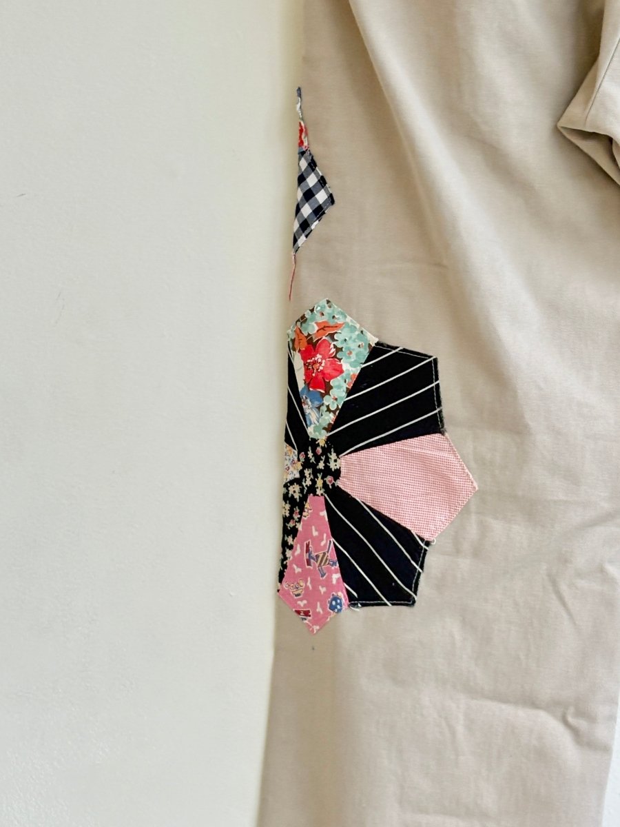 5 Pinwheel Quilted Block Patched Chino Pant (Reworked) - Made X Hudson