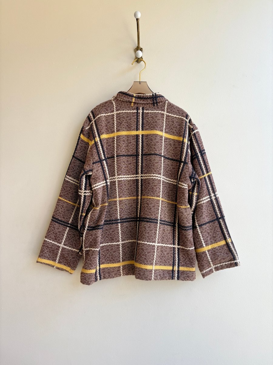 Brown Plaid Coverlet Utility Jacket - Made X Hudson