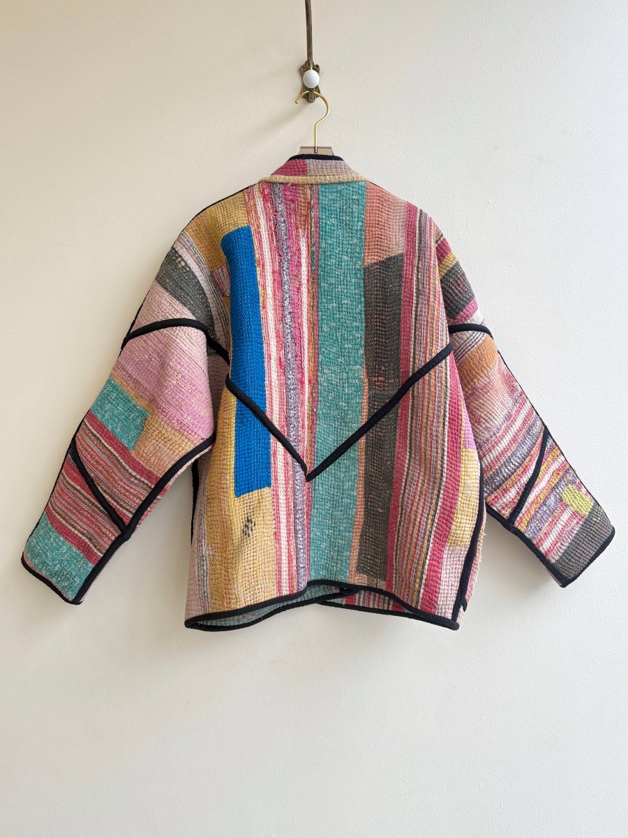 Ladhiya Quilted Jacket in Colors Pink, Tan, Blue, Yellow, Lavender, Orange & Pink, Yellow, Seafoam, Blue, Orange - Made X Hudson