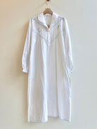 White Cotton and Blue Rose Lace Dressing Gown (Vintage) - Made X Hudson