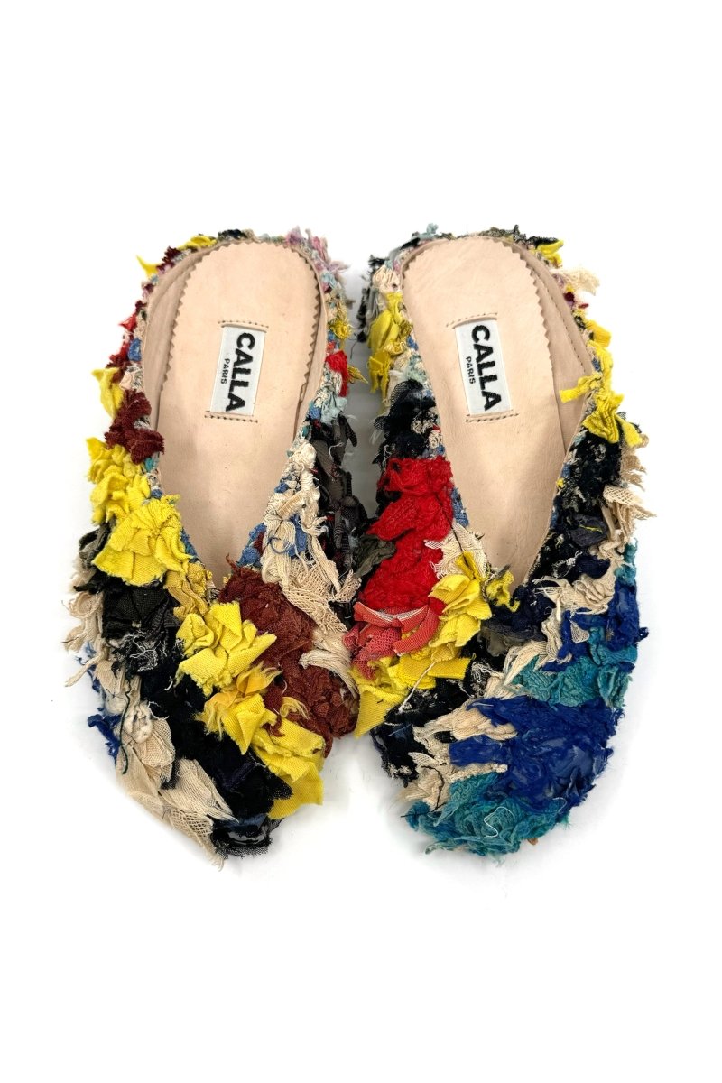 Aili Babouche Mules In Colors Turquoise, Burgundy, Yellow, Blue, & Red (Size 38) - Made X Hudson