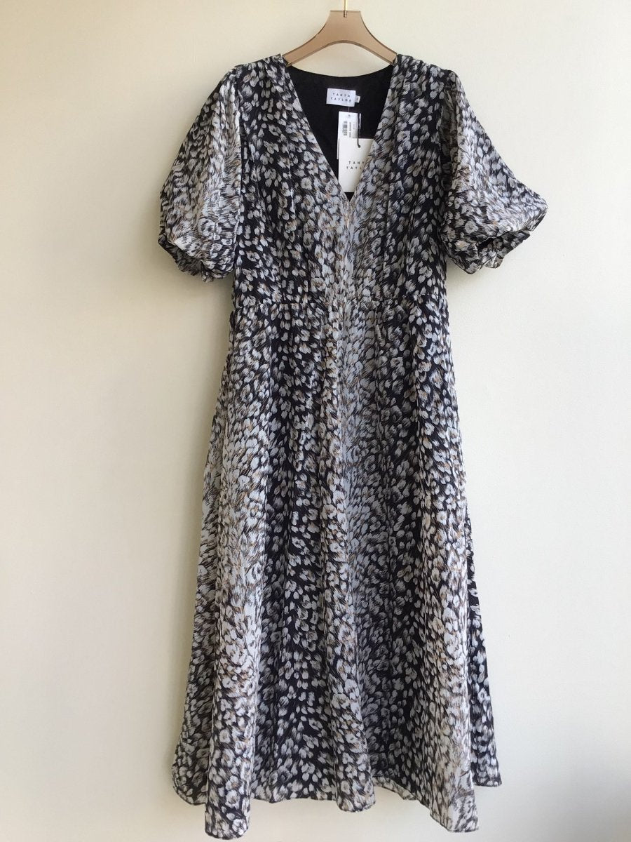 Tanya Taylor | Black Dress with Shades of Brown Pattern (Vintage) - Made X Hudson