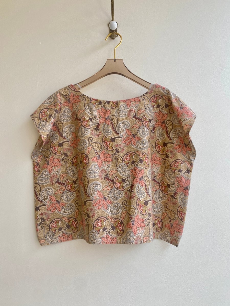 Blush & Tan Floral Paisley Box Top - Made X Hudson