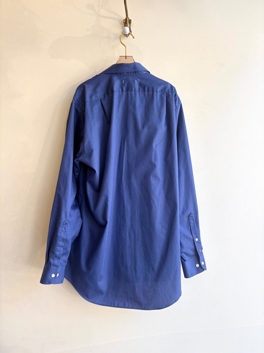 “Aleister” Hand Embroidered Navy Carrot Print Shirt (Reworked) - Made X Hudson