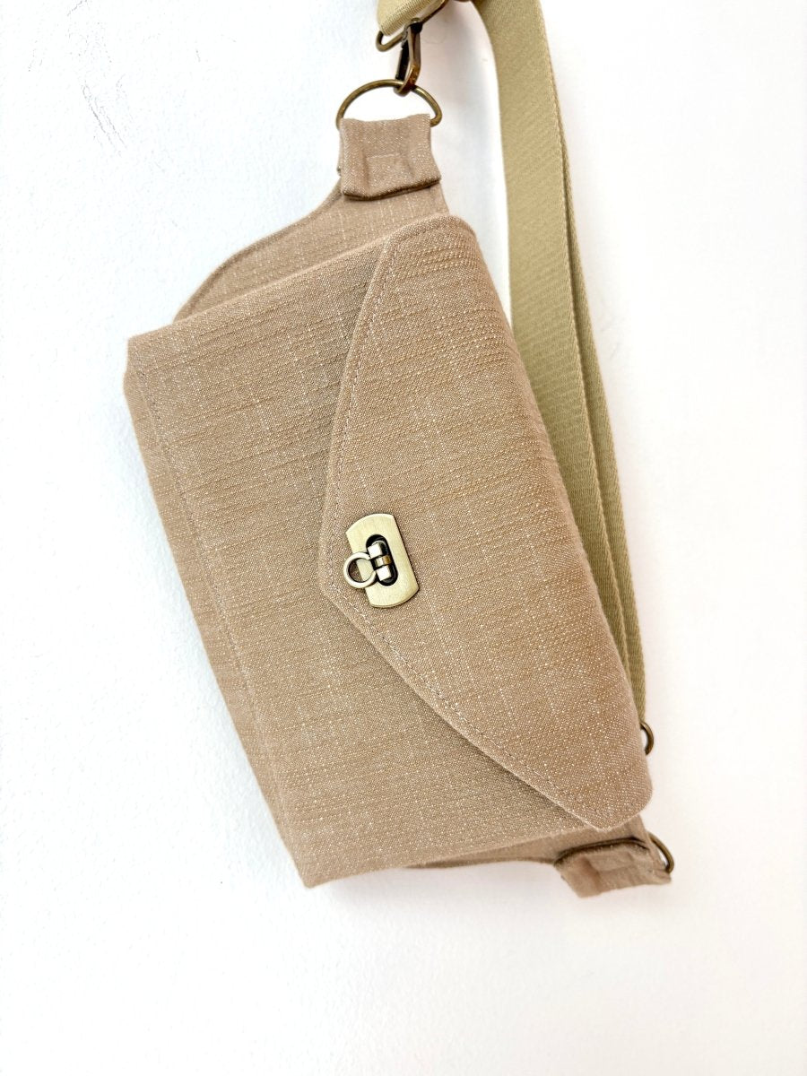 Cross - Body Bag in Textured Khaki - Made X Hudson
