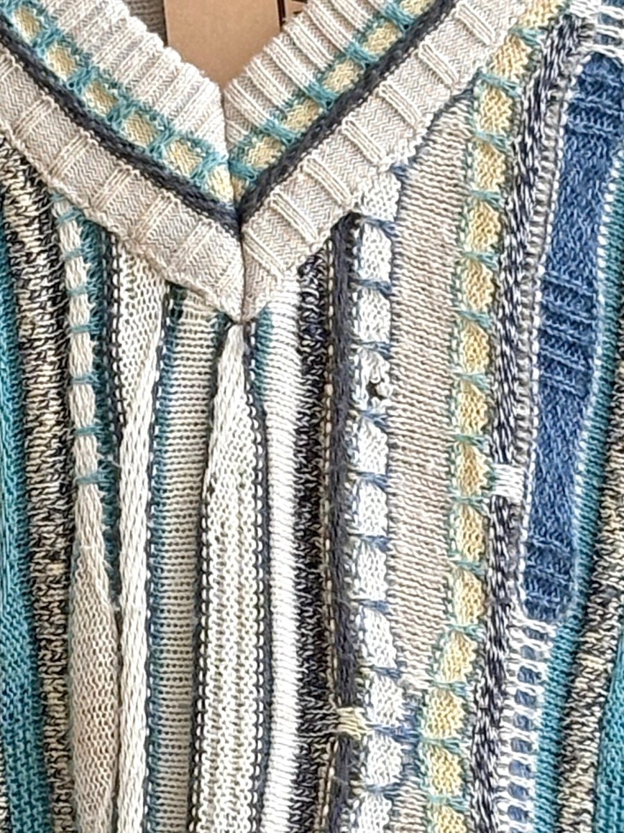 Gio Ferrari | Teal, Navy, and Cream Coogi Sweater (Vintage) - Made X Hudson