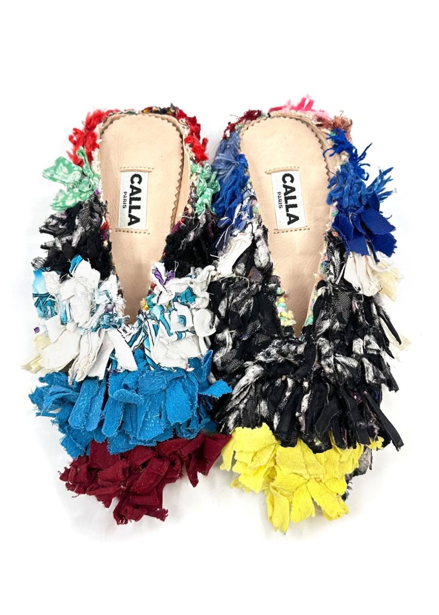 Aili Babouche “Maritza” Mules In Colors Burgundy, Yellow, Black, Blue, Cream, Red, Green, Pink (Size 36) - Made X Hudson