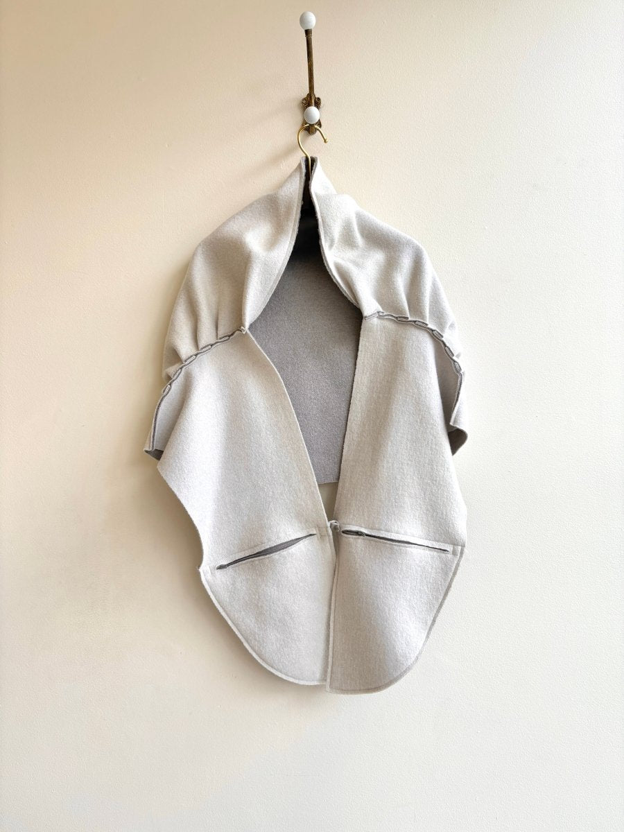 Cream & Grey Shawl 2T w/ 2 Pleats - Made X Hudson