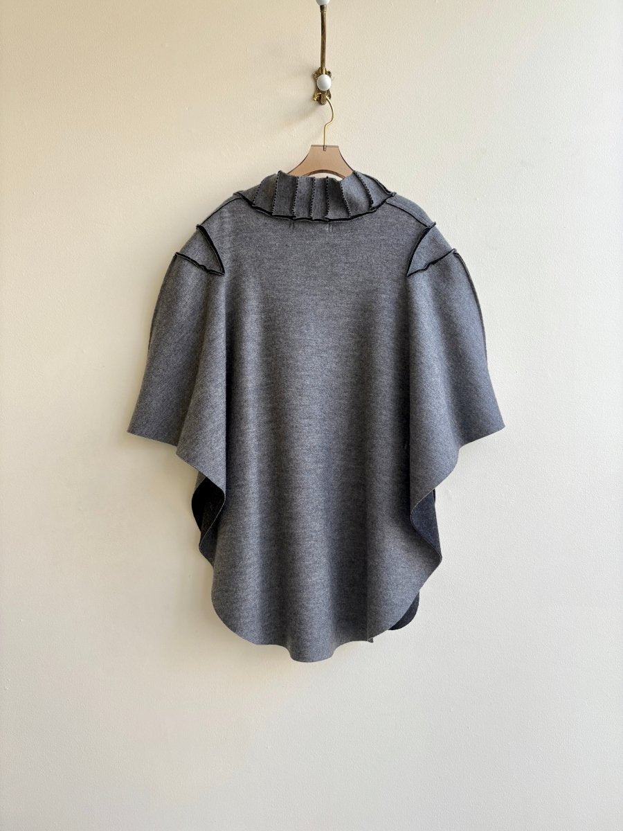 Wool Reversible DP Cape 2T Double Pleat - Made X Hudson