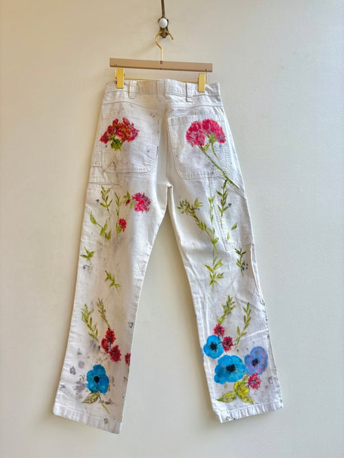 "Kismet" Floral Printed Painter Pants | Hand Painted (Reworked) - Made X Hudson