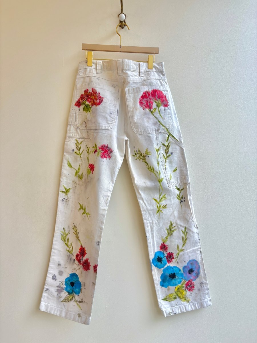 "Kismet" Floral Printed Painter Pants | Hand Painted (Reworked) - Made X Hudson
